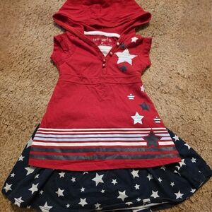 One Step Ahead Red and White Hooded Casual Set